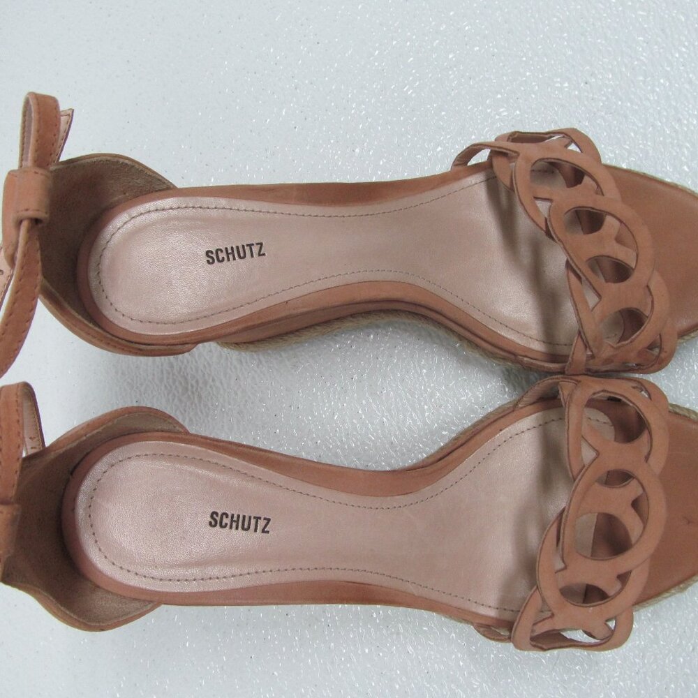 Schutz Women's Leather Wedge Sandals size 8